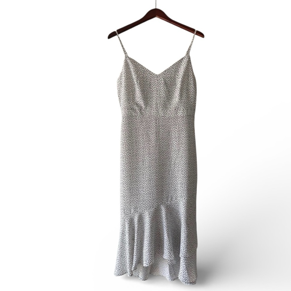 Banana Republic White & Black Polka Dot Midi Dress – Size‎ 6